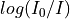 log (I_0 / I)